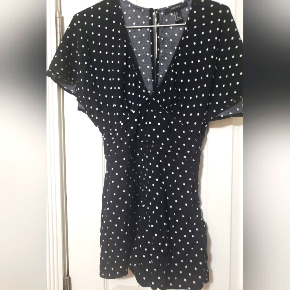 Forever 21 Black and White Polka Dot Blouse